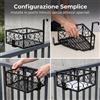 Gancio per Fioriera da Balcone Regolabile - Supporto Sospeso per Ringhiera