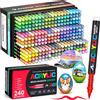 Does not apply Pennarelli Acrilici 240 Colori Acrylic Marker Brush Pen per Dipingere Sassi, Tes