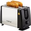 Cheffinger Tostapane 2 Fette CF-T02 650W Timer Stop Automatico Nero Argento