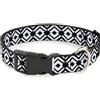 Buckle-Down Designs Plastic Clip Collar Geometric Diamond2 Black/White/Black NARROW-Small 7-8.5"