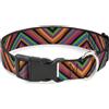 Buckle-Down Designs Plastic Clip Collar Diamond Freehand Multi Color NARROW-Small 7-8.5"