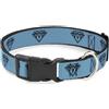 Buckle-Down Designs Plastic Clip Collar Diamond Sketch Turquoise/Black NARROW-Small 7-8.5"