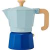 La Cafetière, Caffettiera da 3 tazze in due tonalità di azzurro, realizzata in alluminio, adatta per piani cottura a gas, elettrici e in ceramica, facile da pulire esclusivamente a mano, 150 ml