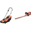 BLACK+DECKER Tagliaerba a Batteria Litio Ampiezza taglio 33 cm, Capacità di raccolta 35 Litri & ‎GTC1845L20-QW Tagliasiepi a Batteria Litio, Lunghezza Lama 45 cm, Arancione Nero