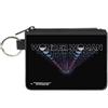 Justice League Canvas Zipper Wallet MINI X-SMALL WONDER WOMAN 1984 Text Infinity Repeat Black/W
