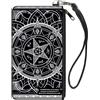 Supernatural Canvas Zipper Wallet SMALL Supernatural Devil's Trap Symbol CLOSE-UP Black/White