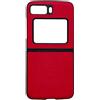 Custodia in PU con struttura legno rossa per Motorola Moto Razr 2022