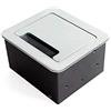 Emuca - Blocco multipresa a scomparsa da incasso nella scrivania, ciabatta multipresa (spina EU tipo F, USB e HDMI), 145x130mm, grigio metallizzato