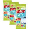 AREXONS WIZZY - Detergi Vetri per Auto Pulizia Efficace di Superfici in Vetro Esterne ed Interne Non Lascia Aloni Panno Dimensione Ideale 16 Panni Umidificati (Confezione da 3)