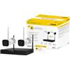 Vimar 14654.71 Plana Placca 4 moduli in Vimar 46305.D Kit videosorveglianza TVCC Wi-Fi con NVR 4 canali H.265, HDD 1TB, 2 telecamere Bullet 4Mpx Day&Night IR 10m, app VIEW Camera, rilevazione persone e veicoli