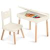 B. toys - Set di scrivania e Sedia Bianca per Bambini - Scrivania con portamatite - per Fare lavoretti, colorare e Molto Altro! - Gestione dei Cavi Integrata - 3 Anni +