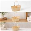 Secchio in legno per bagno , contenitore rustico ed ergonomico con