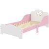 AIYAPLAY Letto per Bambini 3-6 Anni con Bordi Rialzati e Stampe Carine, Rosa