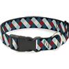 Buckle-Down Designs Plastic Clip Collar Diamond Plaid Blues/Khaki/Red NARROW-Small 7-8.5"