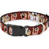 Looney Tunes Plastic Clip Collar Tasmanian Devil Expressions Brown Small 9.5-13"
