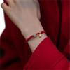 Bracciale in corda intrecciata e nero con vera pietra di giada per uomo do