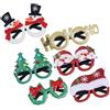 6 pezzi divertenti occhiali da festa di natale albero di natale Babbo bowknot