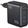 Iniu, Caricatore da Muro GaN 100W 2 Porte USB-C PD / USB-A e Spina Pieghevole