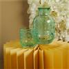 PuntoCasaStore® Caraffa 5.1X5X15 CM con bicchiere 7X3.8X7.4 CM vetro verde Accessorio tavola dec