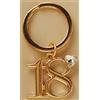 PuntoCasaStore® Portachiavi Numero 18 compleanno 2.5 cm Oro Gold con anello decorazione bombonie