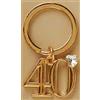 PuntoCasaStore® Portachiavi Numero 40 compleanno 2.5 cm Oro Gold con anello decorazione bombonie