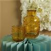 PuntoCasaStore® Caraffa 5.1X5X15 CM con bicchiere 7X3.8X7.4 CM vetro giallo Accessorio tavola de