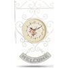 Orologio con Targa Welcome Vintage Orologio a Bandiera in Ferro Battuto