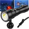 Does not apply DL08 - Lampada Subacquea 3600 Lumen, Portata 274 Metri, Luce Rossa E UV, Dimmera