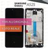 Samsung DISPLAY SAMSUNG A52S SM-A528 SCHERMO OLED VETRO FRAME NERO LCD PARI ORIGINALE