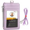 Teskyer Porta Badge da Collo, Porta Carte con Tasca con Cerniera, 1 Finestra Ide