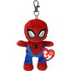 Ty Clips - Collezione Marvel, Anello Porta Chiavi di Peluche, Spiderman, Tutti i