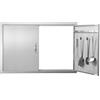 VEVOR Porta di Accesso da Incasso 990 x 660 mm, Doppia da Cucina per Esterni, in Acciaio Inox Montaggio a Incasso, a Parete Verticale, Stazione Cucina da Esterno