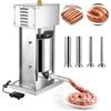 VEVOR Insaccatrice Elettrica per Salsicce, Insaccatrice Verticale per Carne da 10 L, Controllo della Velocità Continuo e Pedale, in Acciaio Inox con 4 Tubi di Insacco, per Uso Commerciale e Domestico