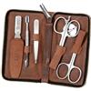 Alpen Set manicure Alpen Country 5 pezzi con astuccio pelle marrone