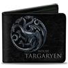Game of Thrones Bi-Fold Wallet Game of Thrones HOUSE TARGARYEN Three-Headed Dragon Sigil Black/S