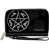 Supernatural PU Zip Around Wallet Rectangle Supernatural Devil's Trap Symbol Scattered Black/