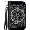 Supernatural PU Zip Around Wallet Rectangle Supernatural Devil's Trap Symbol CLOSE-UP Black/W