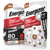 Udivita 80 Batterie Acustiche Energizer per Apparecchi Acustici Auricolari Misura 312 Ma