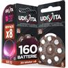Udivita 160 Batterie Per Apparecchi Acustici Auricolari Udivita Misura 312 PR41 (Marroni