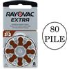 Rayovac 80 Batterie PILE RAYOVAC Extra 312 per Apparecchi Acustici Protesi Udito PR41