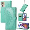 Not applicable Custodia in Pelle Goffrata Mandala Verde per Motorola Moto Edge 30 Fusion