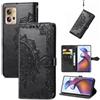 Not applicable Custodia in Pelle Goffrata Mandala Nero per Motorola Moto Edge 30 Fusion