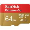 SanDisk 64GB Extreme Go scheda microSDXC + adattatore SD (per smartphones e Tabl