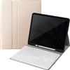 Avizar, Tastiera QWERTY Bluetooth iPad Pro 12.9 Air 13 Custodia, Dorato