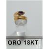 Anello in oro giallo 750 18 carati con pietra colore viola peso grammi 4,0 +2lav