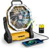 Wastou 10000 mAh Ventilatore da campeggio ricaricabile da con luce, 4 velocità, ventila