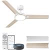DREO ventilatore da soffitto smart 132 cm con luce, 12 velocità e 3 modalità, te