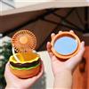 Yzyoe Mini ventilatore ricaricabile per hamburger, ventilatore creativo carino con spe