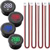 VooGenzek 4 Pezzi Voltmetro per Auto DC Digitale 5V-100V, LED Display Circolare