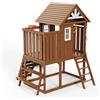Casetta da giardino in legno per bambini con scivolo scala finestra